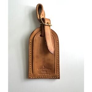 Authentic Louis Vuitton Vachetta‎ Leather Luggage Tag SN614